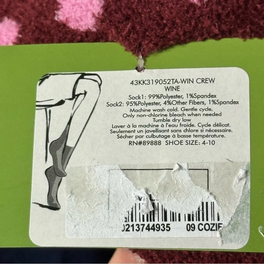 Kate Spade Non Slip Fuzzy Socks 2 Pairs